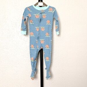 Star Wars Baby Yoda Blue Kids Footie Pajamas